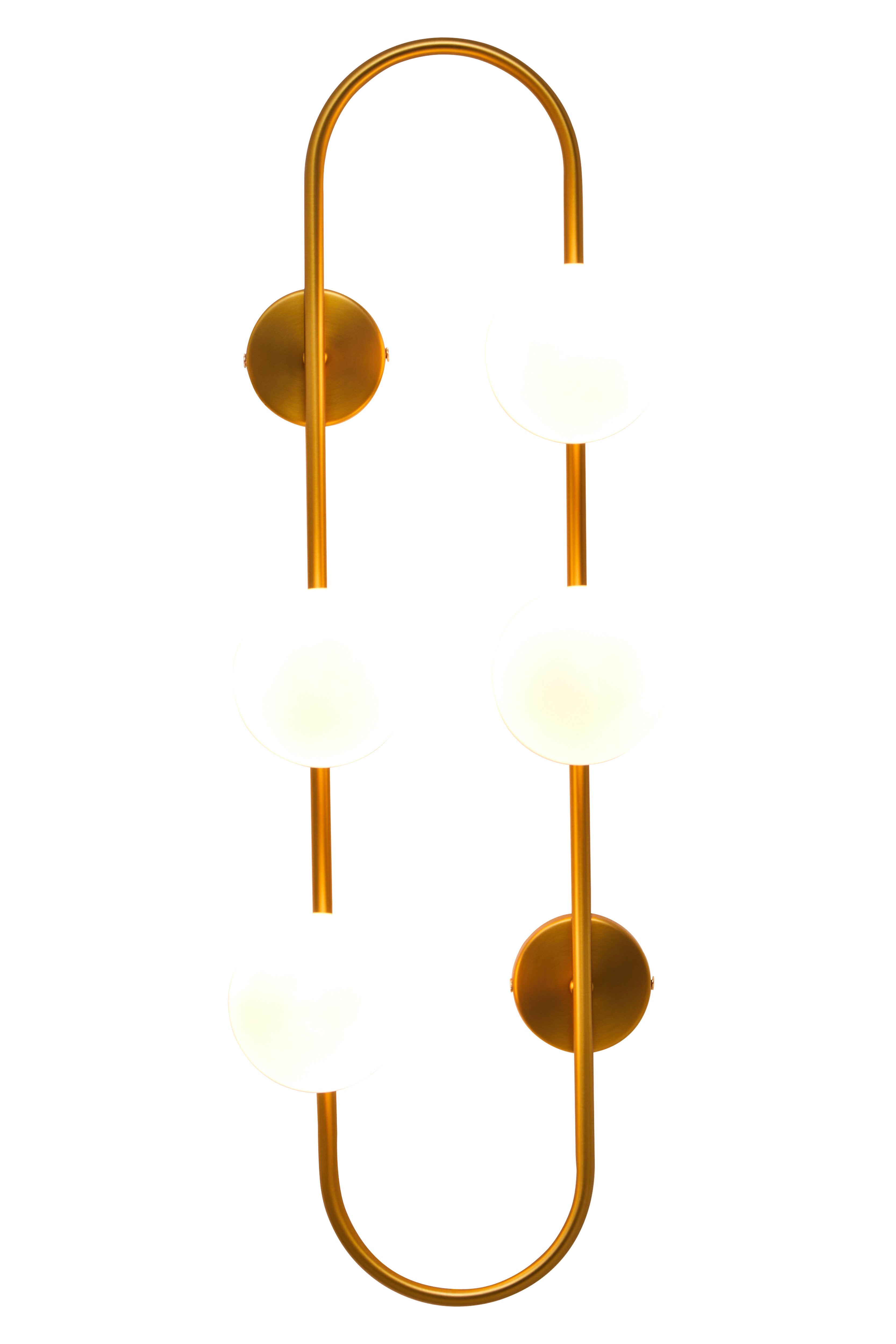 Abira Four Bulb White Glass Wall Light